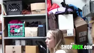 guard detains petite teen for stealing pounds her pussy hard as penalty